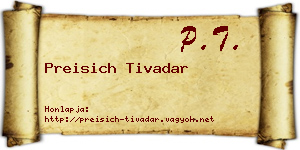 Preisich Tivadar névjegykártya